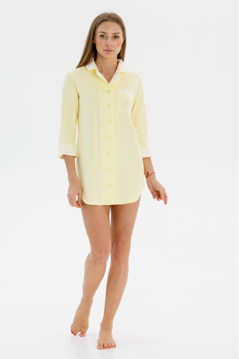 Жіночий літній халат JESS жовтий/крем